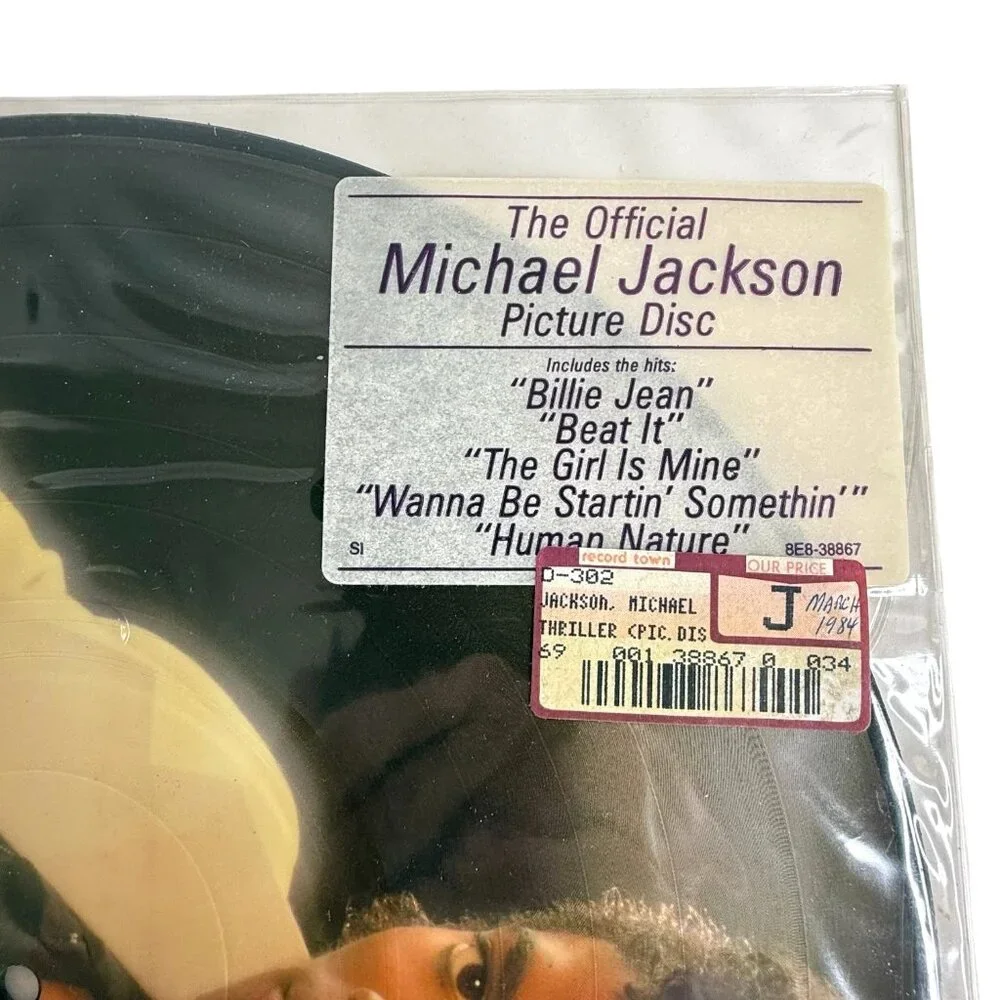 1983 Michael Jackson Thriller Picture Disc Vinyl Record LP Hype Sticker Tested - Picture 2 of 10